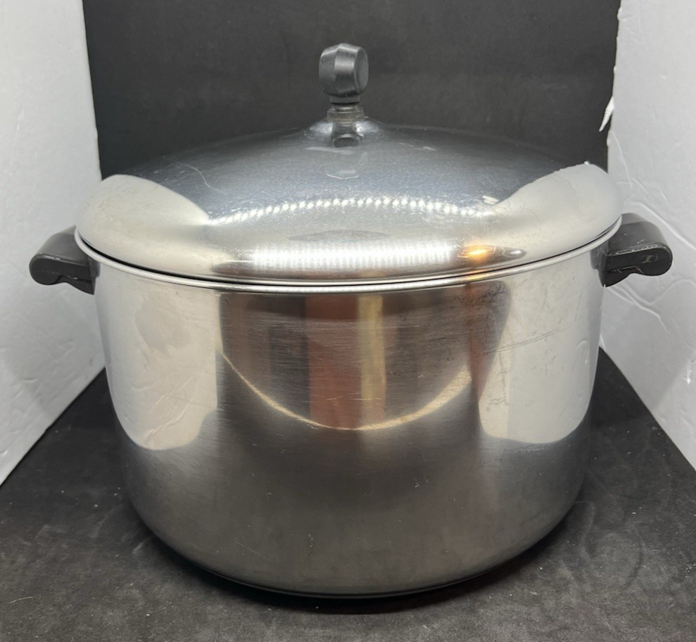 Farberware 8 Qt Stock Pot with Lid Stainless Steel Aluminum Vintage Clean Farberware 8 Qt Stock Pot with Lid Stainless Steel Aluminum Vintage Clean