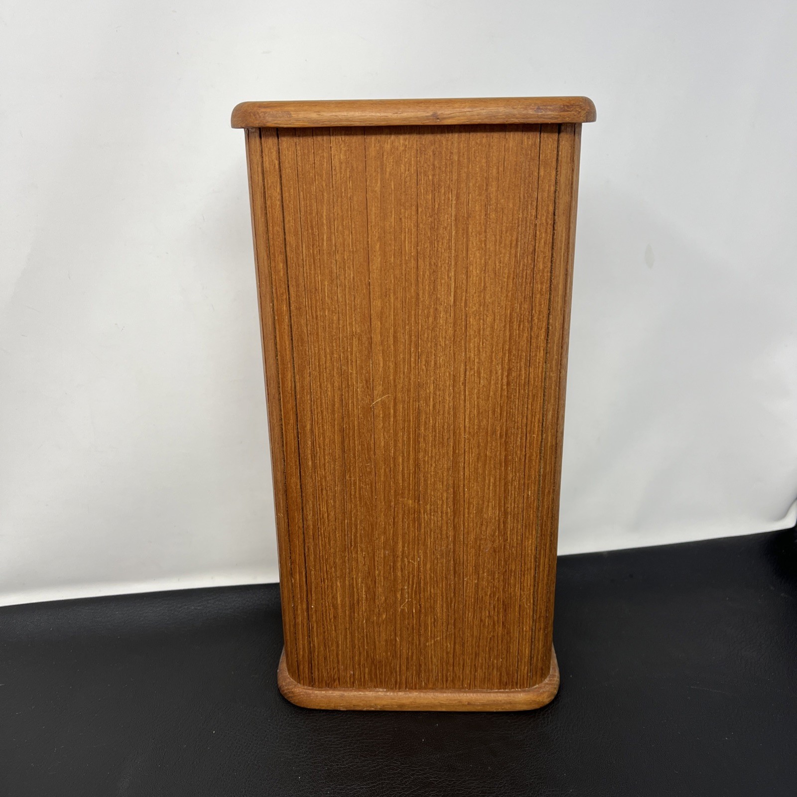 Vintage Kalmar Designs Teak Wood Vase 12x6x4 Danish MCM Style Flaws Inside