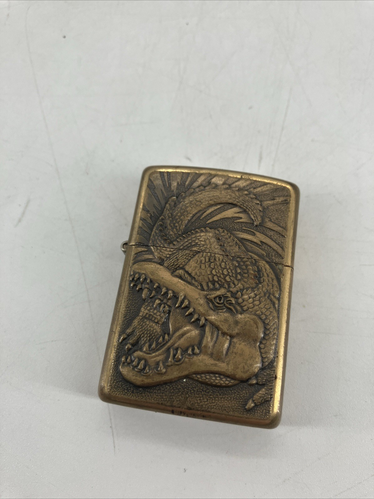 1995 Solid Brass CROCODILE Zippo Lighter Barrett Smythe Rare Ships Fast 1995 Solid Brass CROCODILE Zippo Lighter Barrett Smythe Rare Ships Fast