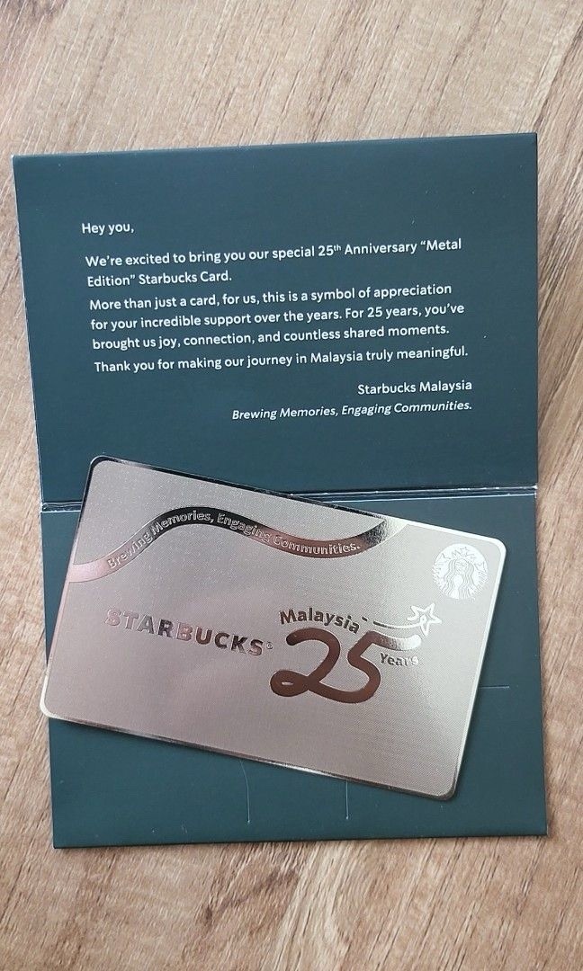 Starbucks Card Malaysia 25th Anniversary Metal Edition Starbucks Card Malaysia 25th Anniversary Metal Edition