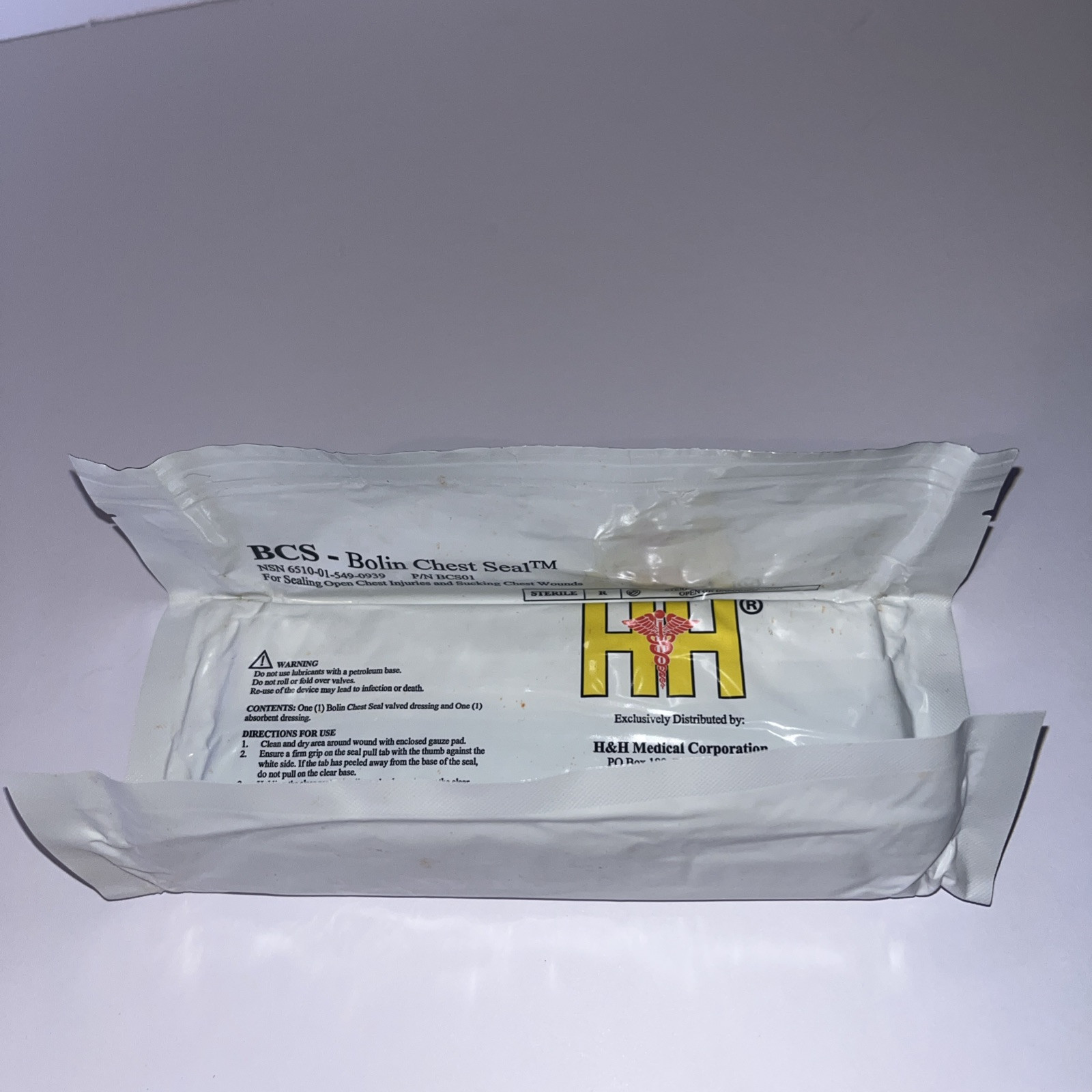 H&H Medical Bolin Chest Seal BCS Sterile Wound Dressing First Aid IFAK H&H Medical Bolin Chest Seal BCS Sterile Wound Dressing First Aid IFAK