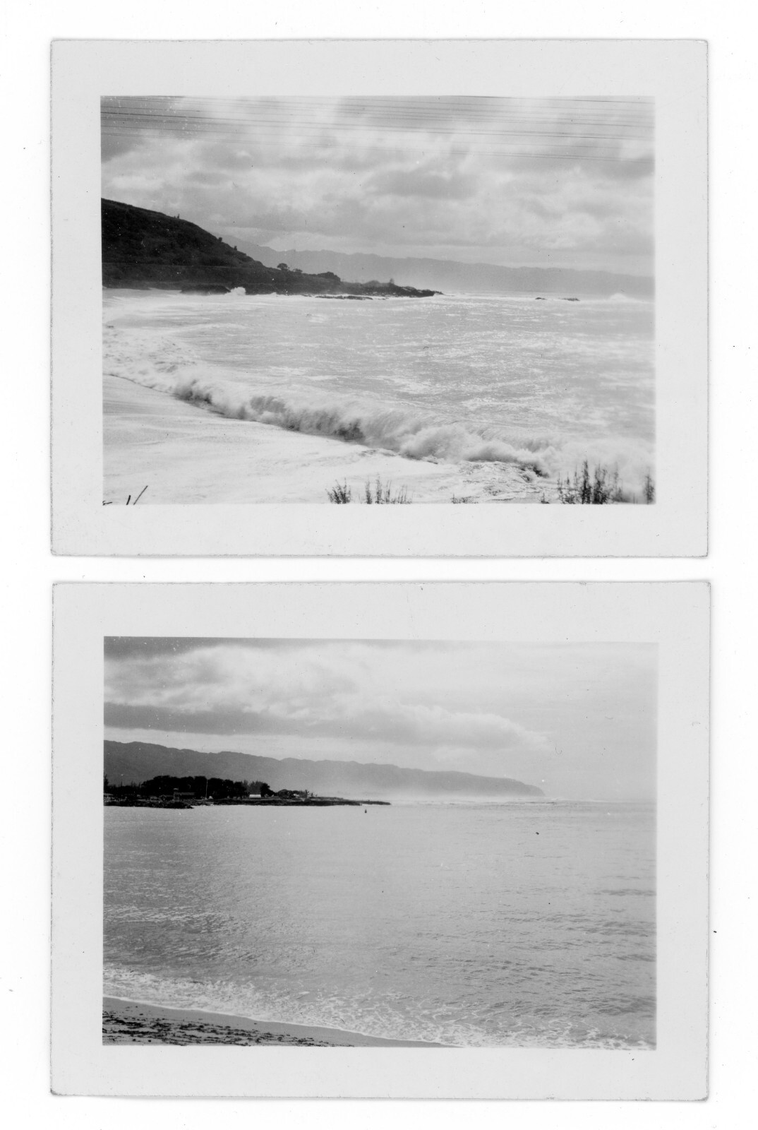 Waislua & Waimea Bay O'ahu Oahu Hawaii Vintage Old Small Photos Photographs 1948