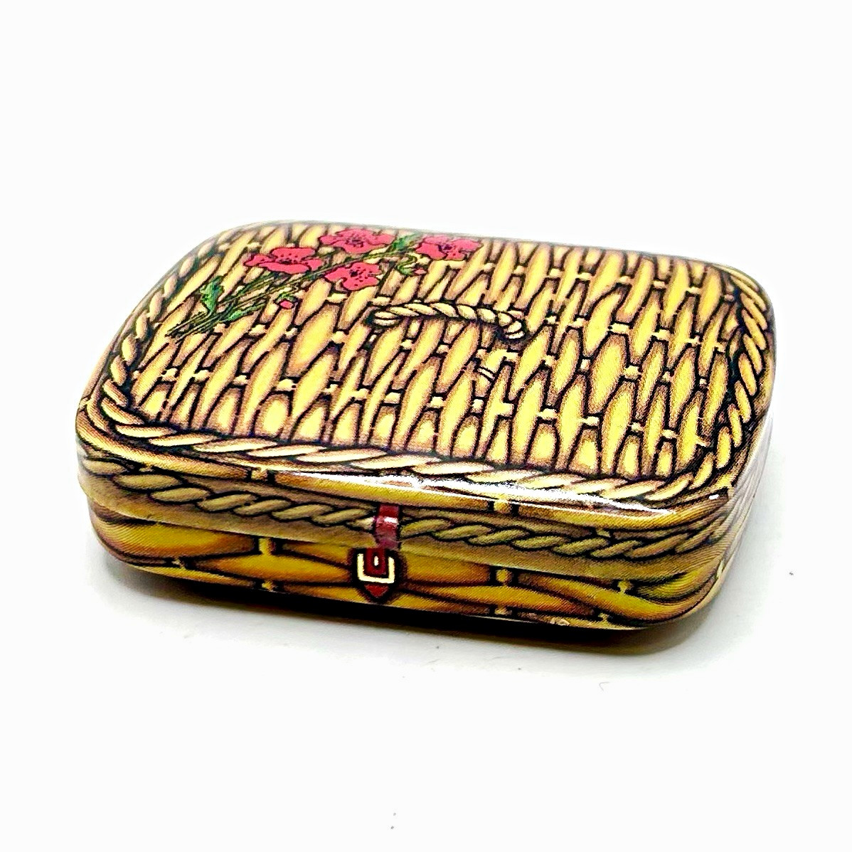 Vtg 1970s Dodo Designs England Picnic Basket Pocket Tin Wicker Hamper Mint Box