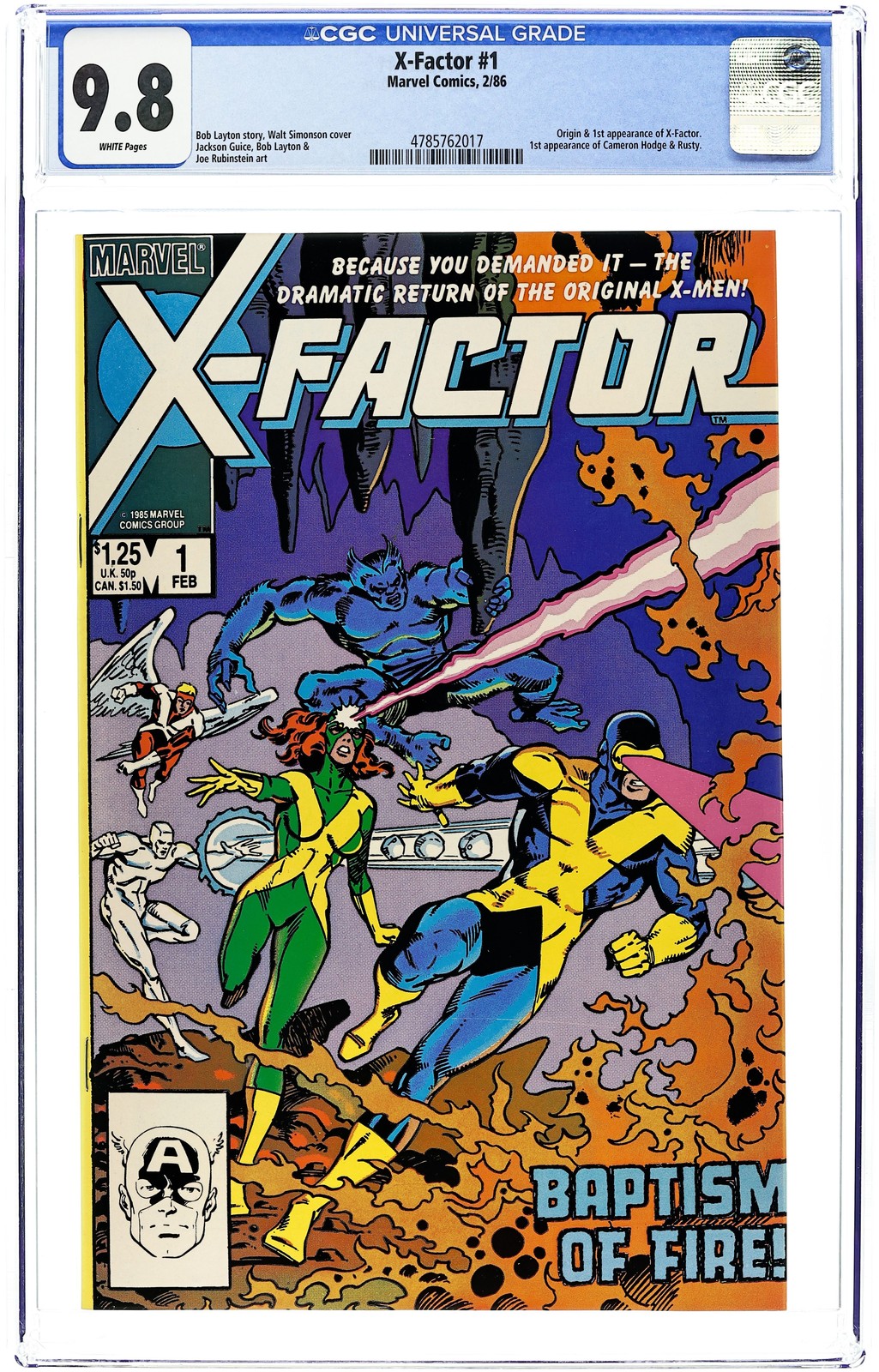 X-Factor 1D CGC 9.8 1986 4785762017 1st app. X-Factor