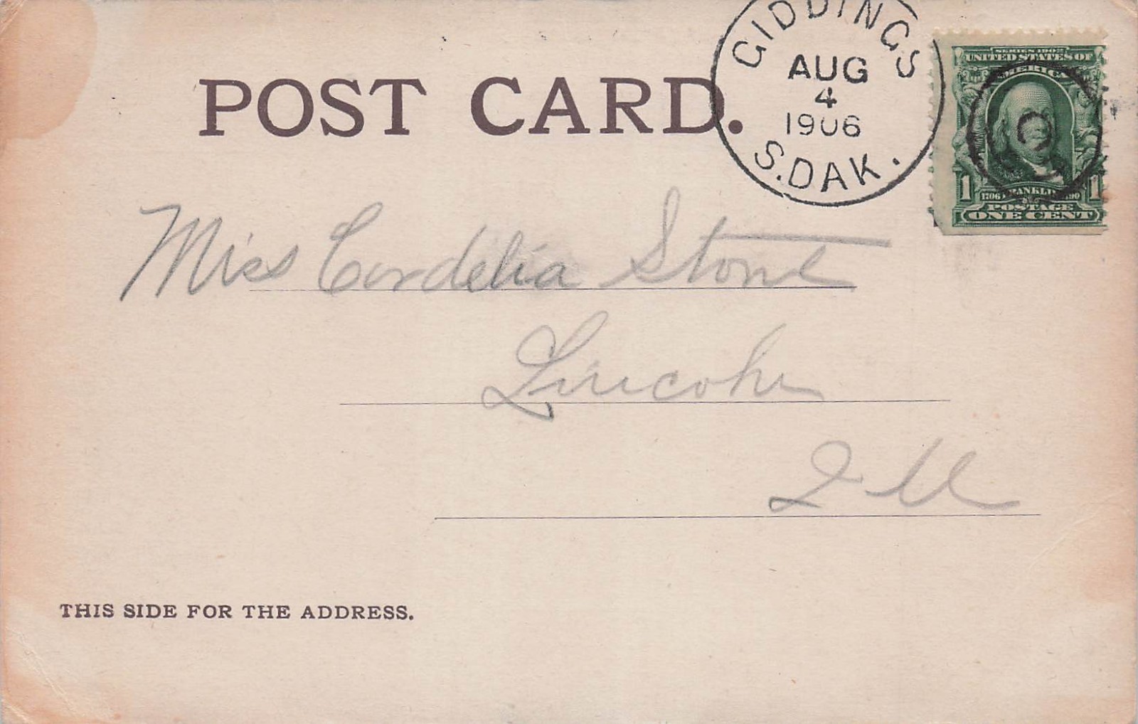 Chicago Historic Drexel Blvd Giddings SD South Dakota DPO Cover Vtg Postcard 17A