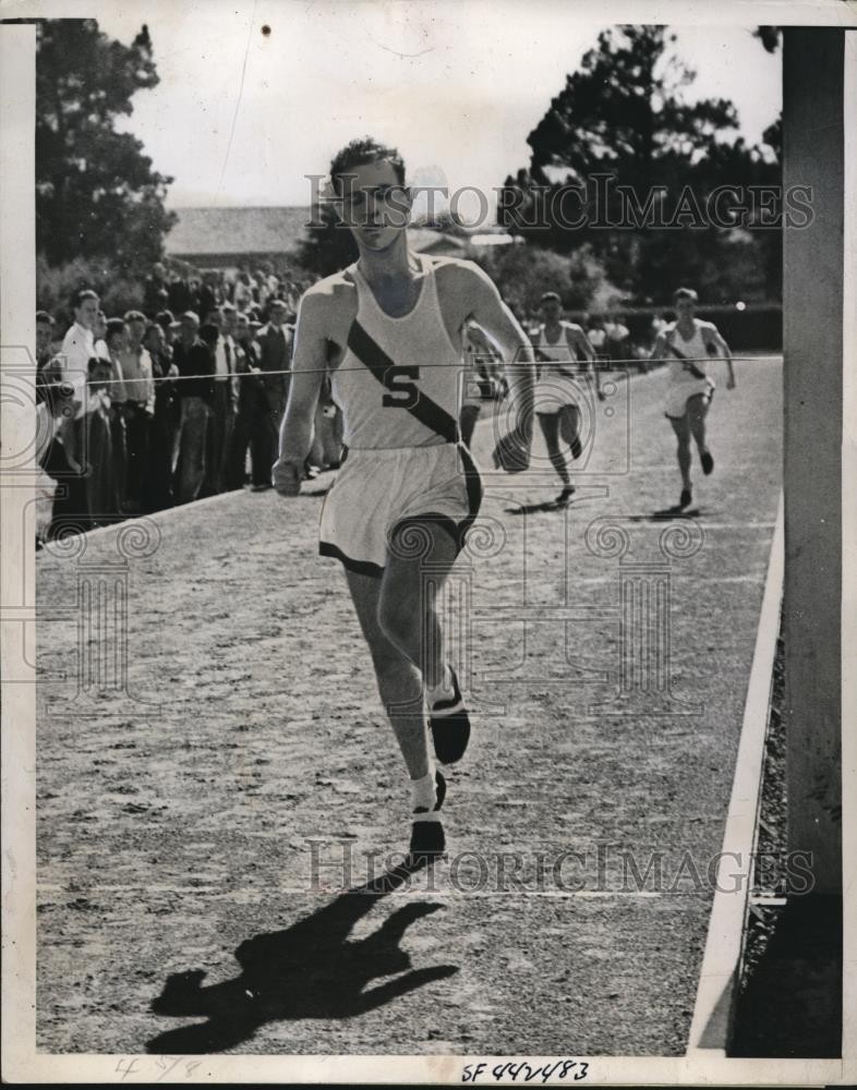 1936 Press Photo Stanford Univ Ray Malott quarter miler at UCLA meet - nes25518 1936 Press Photo Stanford Univ Ray Malott quarter miler at UCLA meet - nes25518