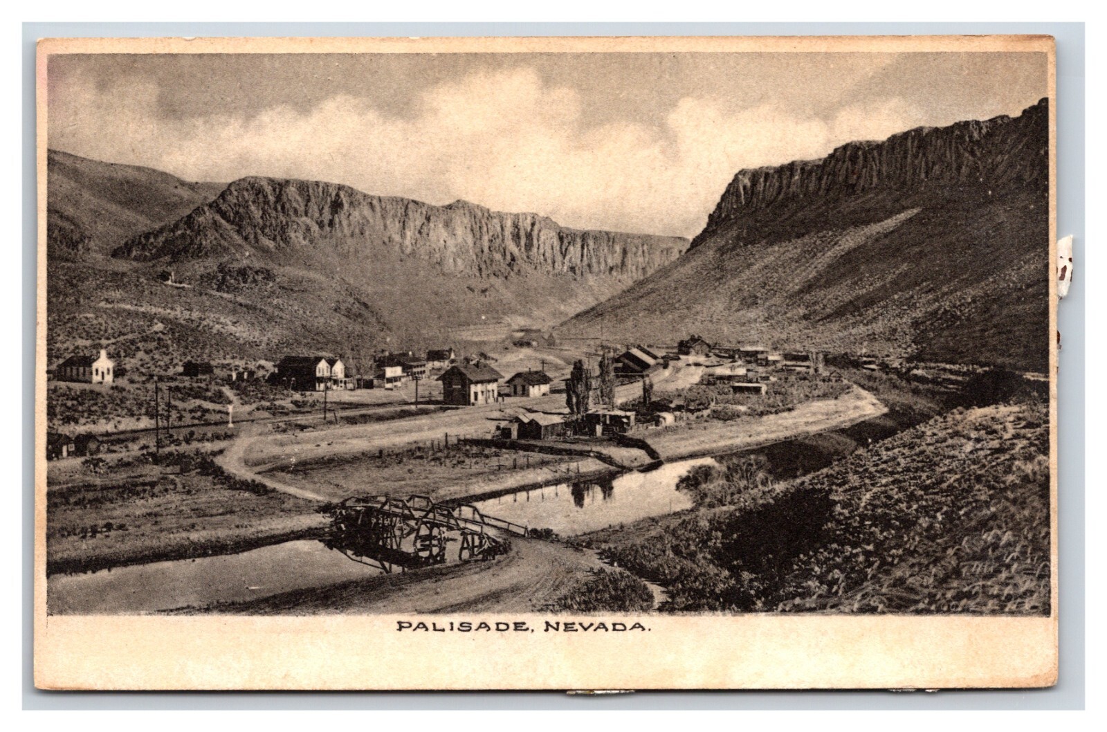 Birds Eye View Palisade Nevada NV UNP UDB Postcard V4