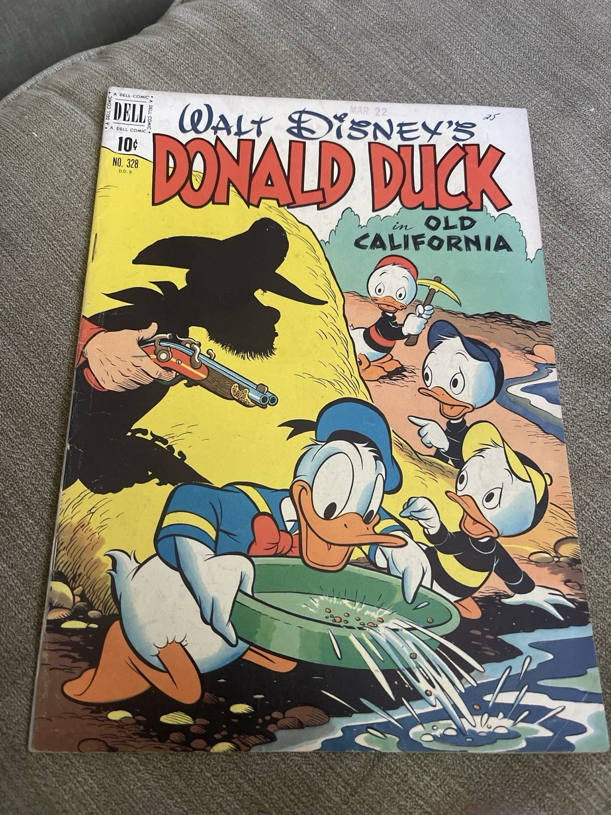 Walt Disney’s Donald Duck #328 Old California Dell 1951 Disney Comic VG/FN