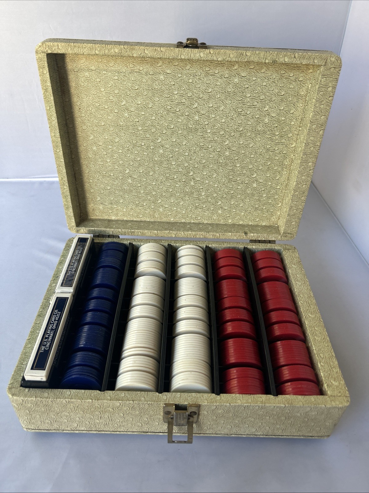 Vintage Chip-Master 300 Poker Chip Set with Mechanical Chip Counter/Dispenser