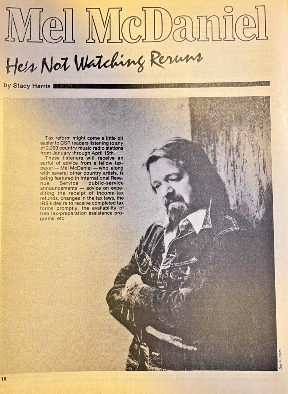 1987 Country Musician Mel McDaniel