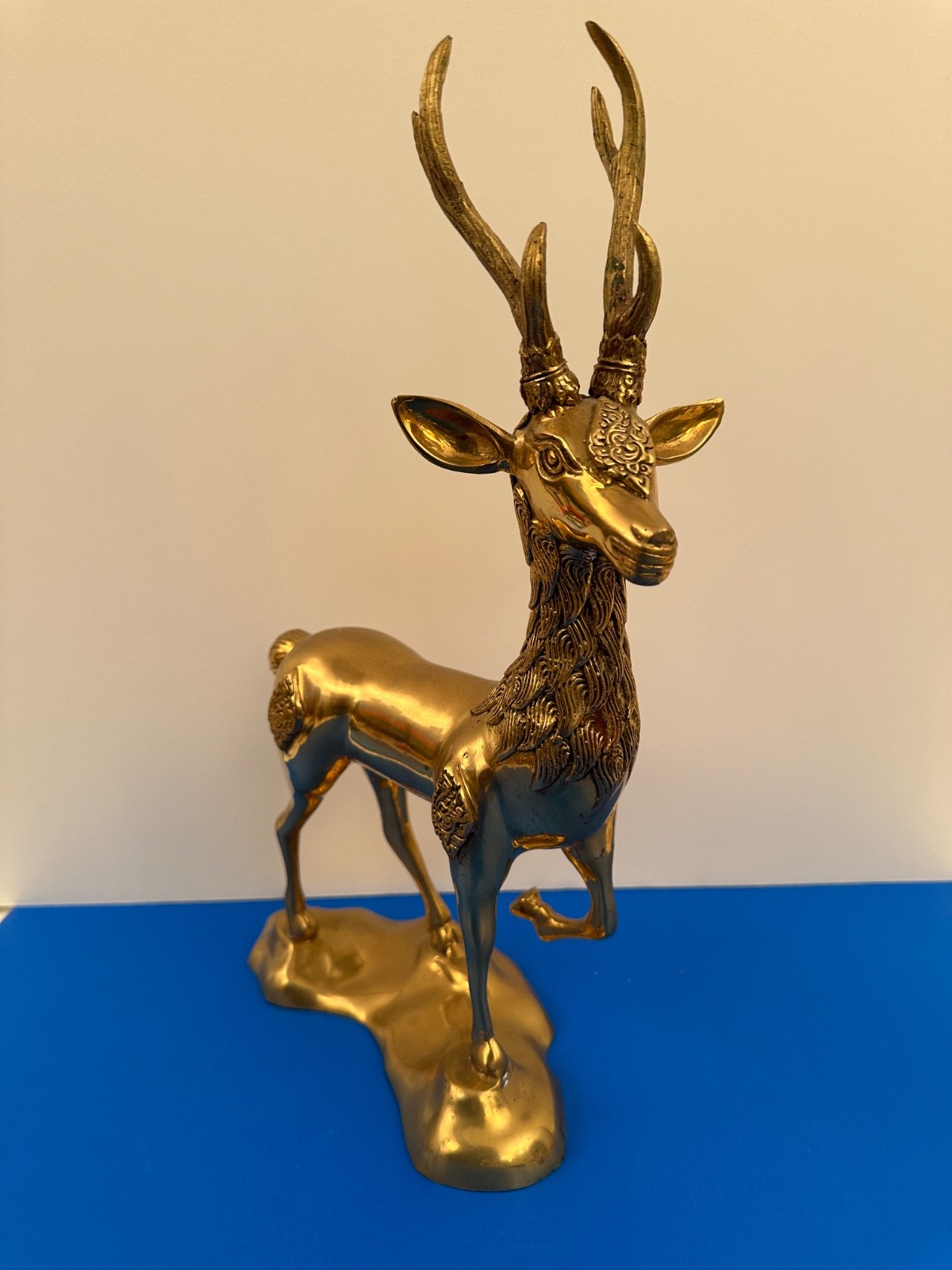 Vintage Heavy Brass Stag Deer Sculpture 14 Vintage Heavy Brass Stag Deer Sculpture 14