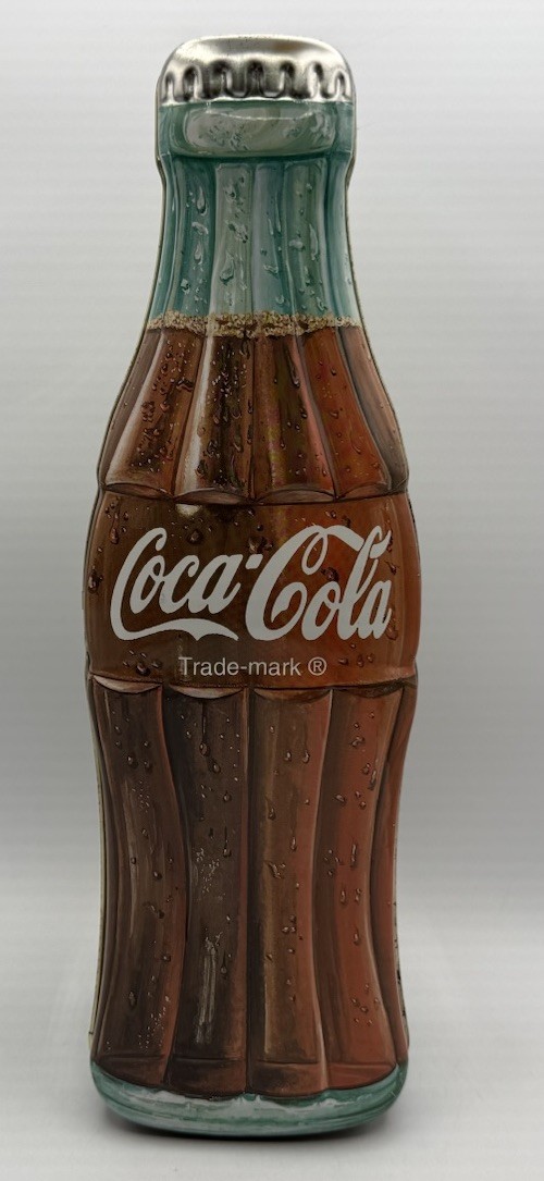 Vintage Original Coca Cola Coke Bottle Shaped Metal Tin Collectible Box 1997 13”