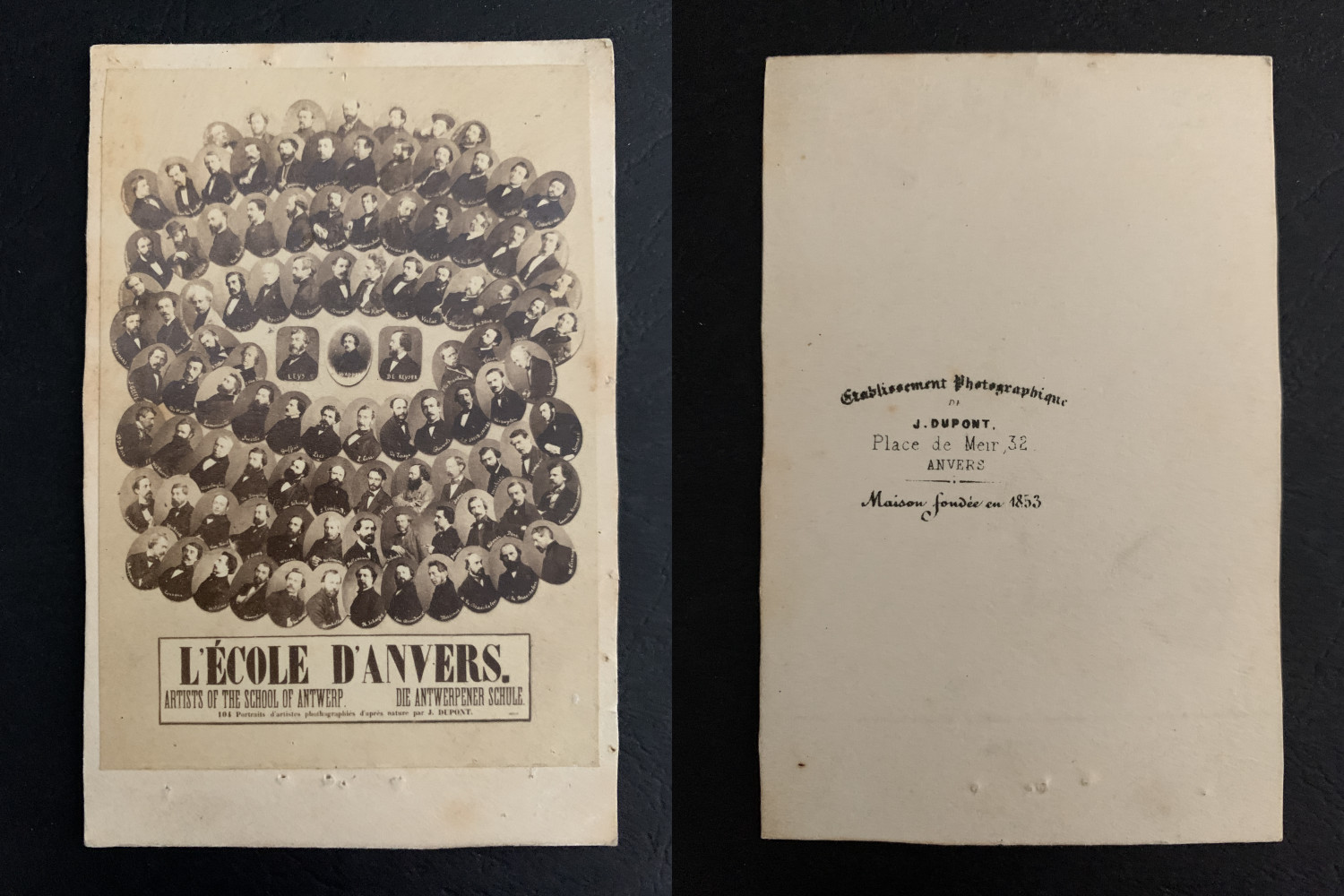 Dupont, Antwerp, Artists of l'School d'Antwerp Vintage Albumen Print. CD