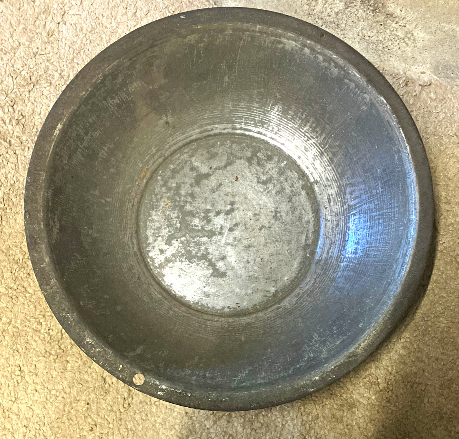 Vintage Gray Metal Bowl - Metal Serving Bowl in Gray Color