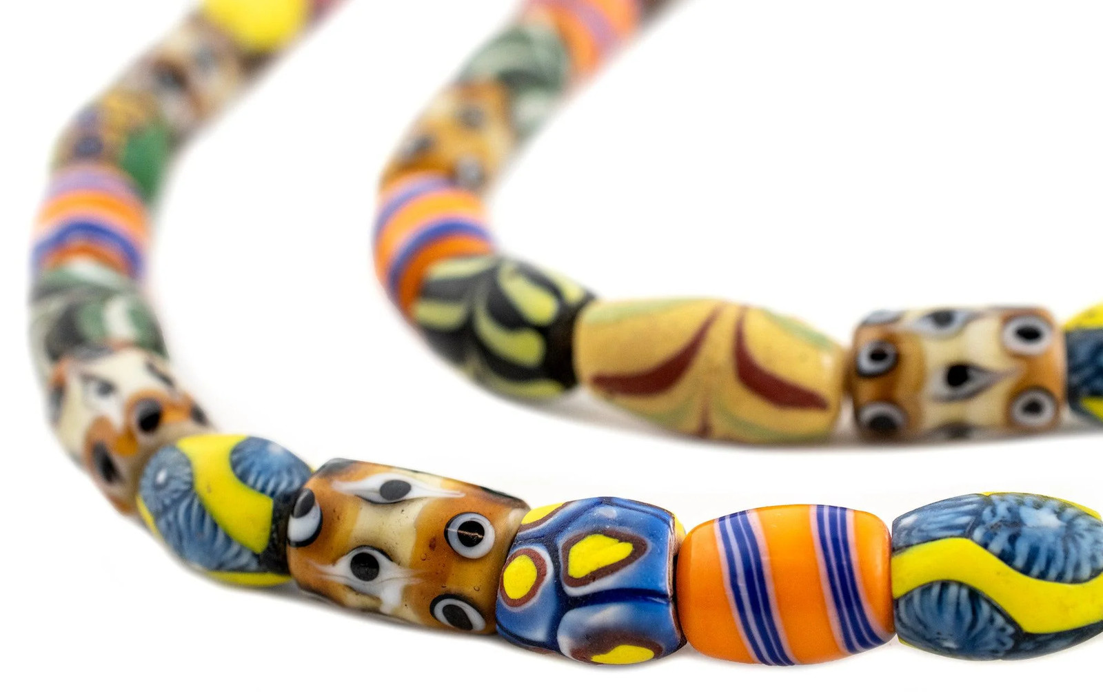Oval Antique Venetian African Millefiori Trade Beads #15851 10mm Ivory Coast