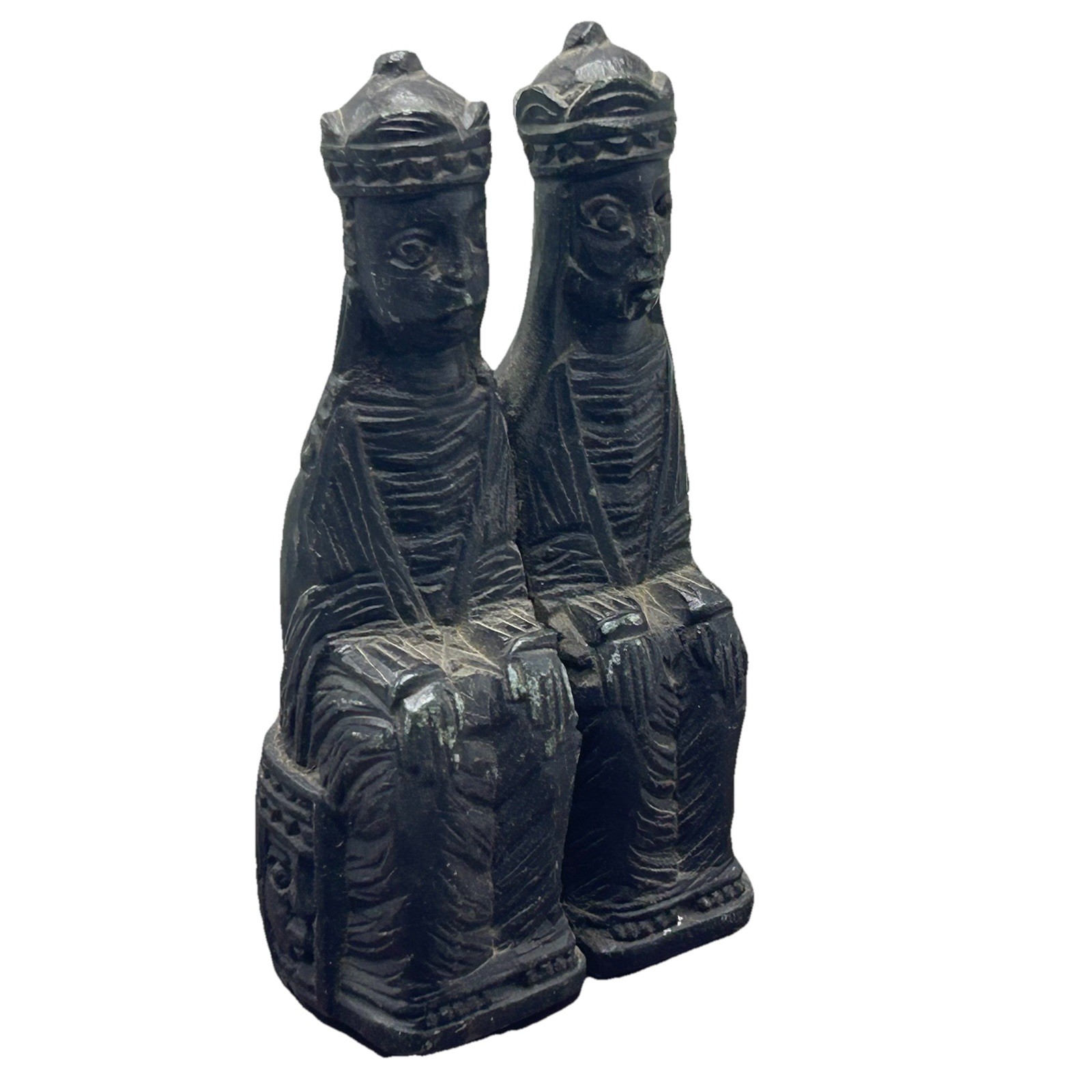 ETHIOPIAN,AXUM STONE STAMP KING SOLOMON QUEEN OF SHEBA FIGURE,AFRICAN ART