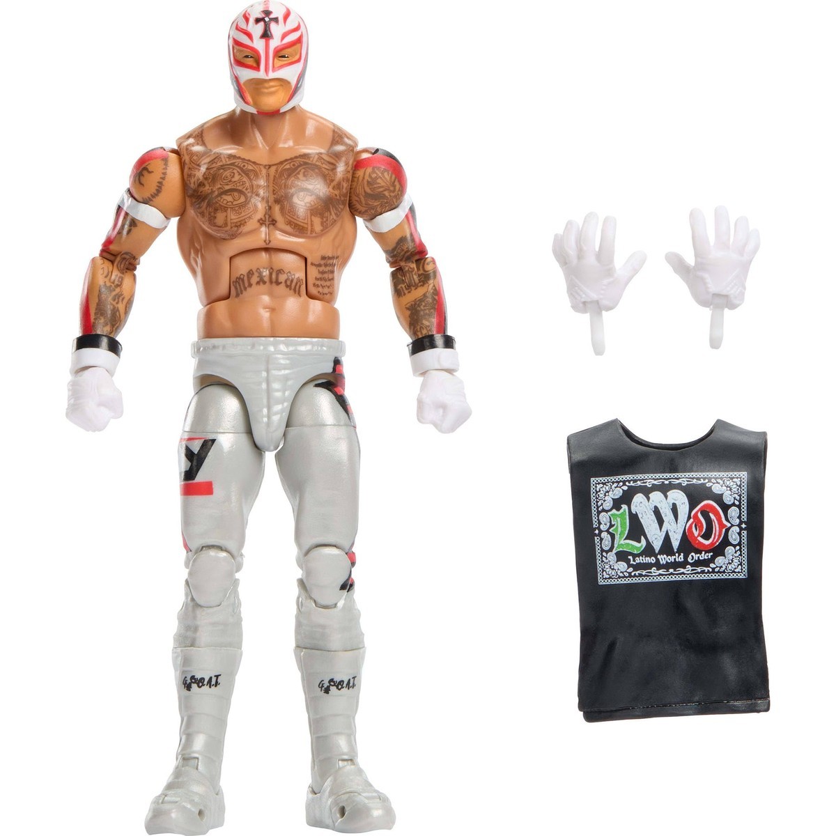 Mattel WWE Elite Rey Mysterio 6-inch #125 Figure 25 Articulation Swappable Hands