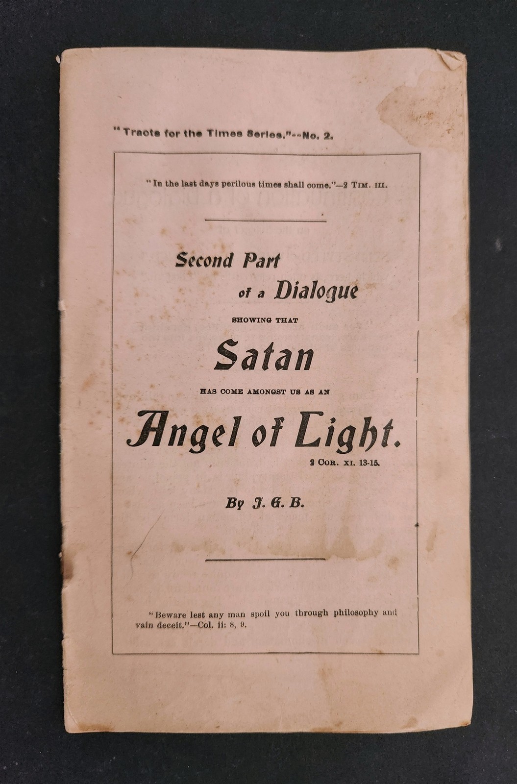 1890s antique Tracts for the Times SATAN ANGEL of LIGHT anti-CHRISTIAN SCIENCE