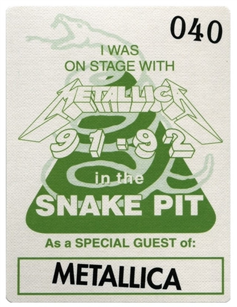 Metallica 1991 Wherever We May Roam Tour satin Backstage Pass snake pit