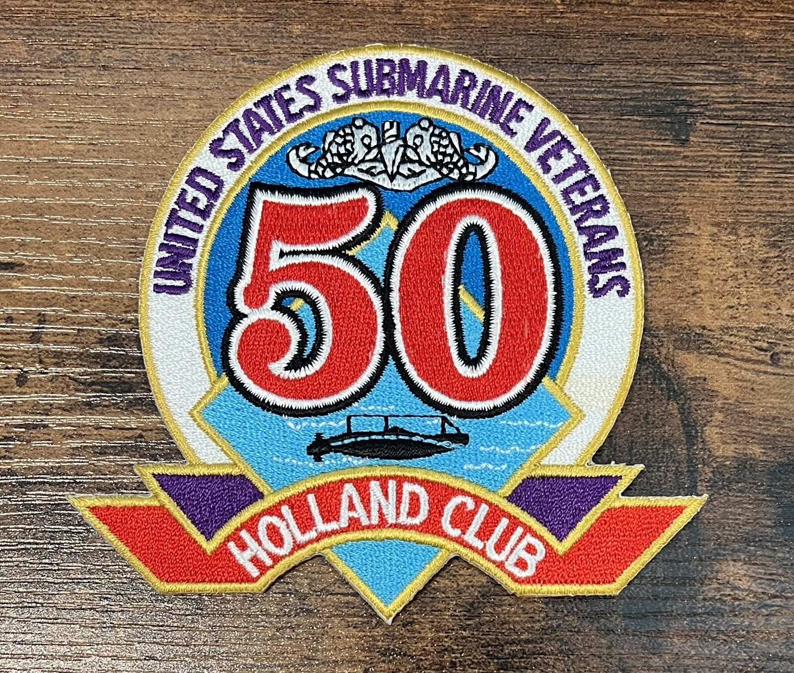 Holland Club US Submarine Veterans 50 Years Service Patch EUC - Never Worn