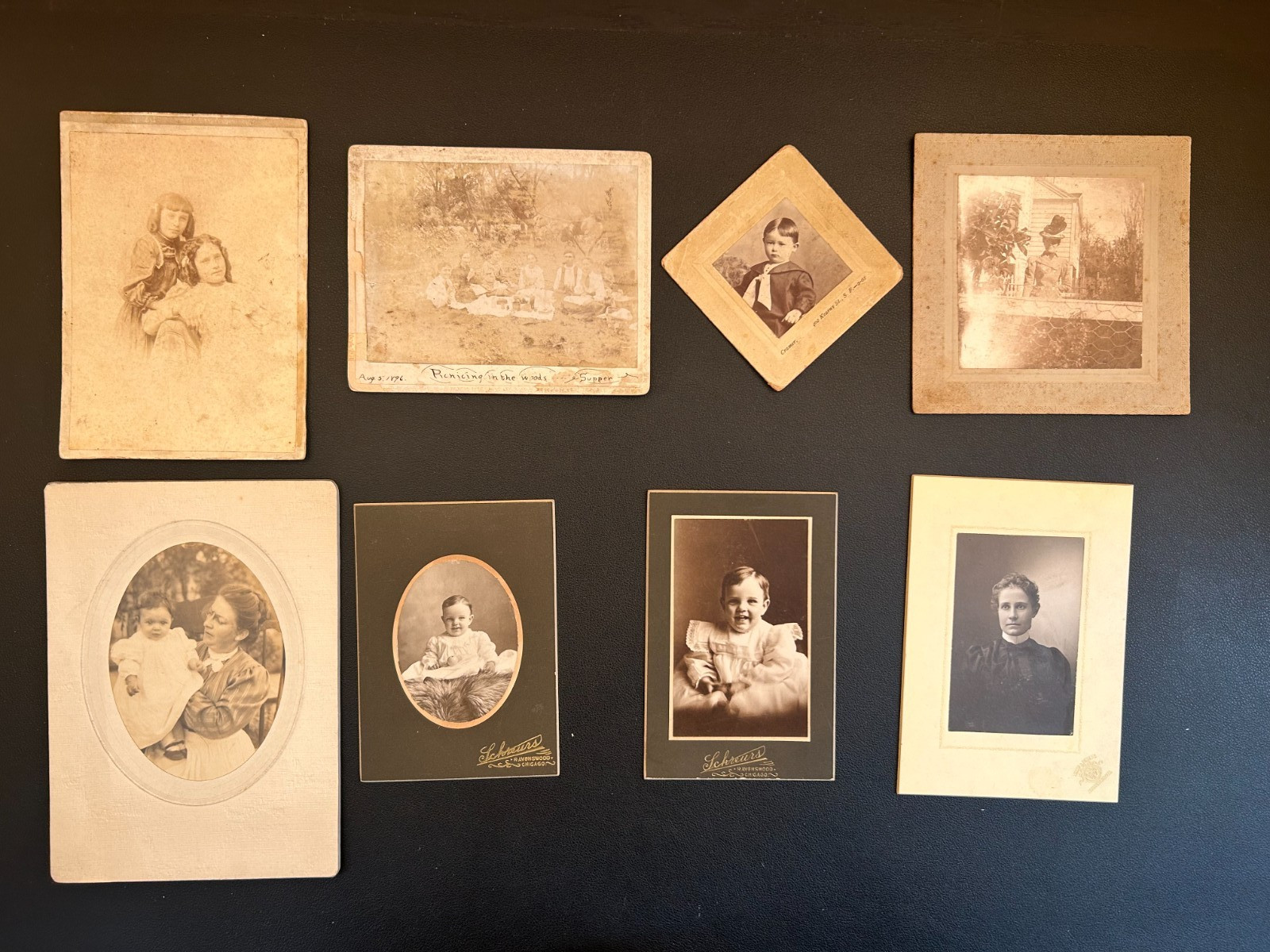 Antique Matted Photographs. Lot of 8. Antique Dialer Inventory Liquidation.
