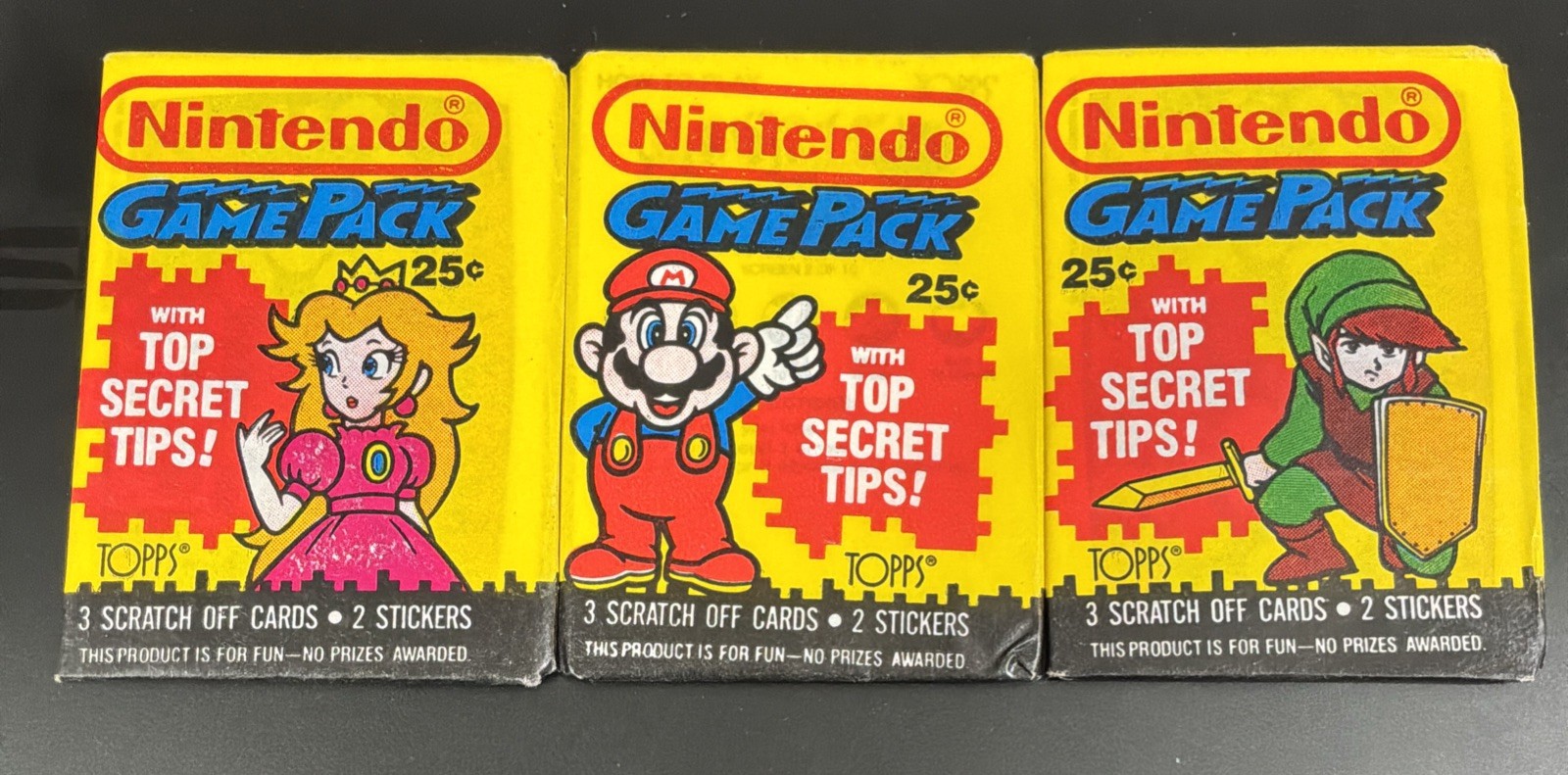 3 Packs 1989 Topps Nintendo Game Trading Card Sealed Pack Princess Zelda Mario 3 Packs 1989 Topps Nintendo Game Trading Card Sealed Pack Princess Zelda Mario