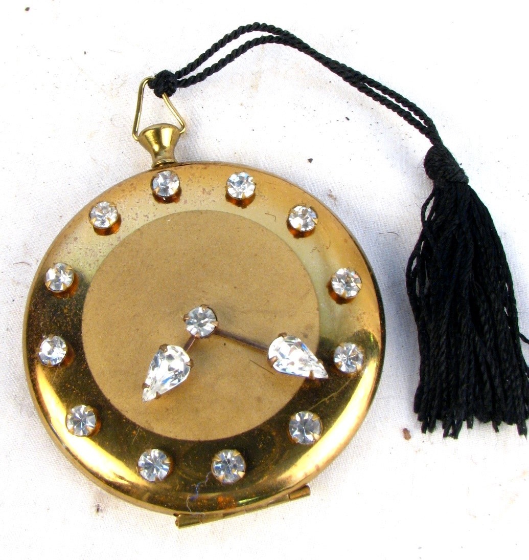 ANTIQUE COMPACT WATCH SHAPED UNUSED c.1940'S