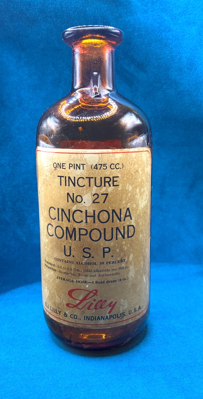 VTG Apothecary Bottle Lilly Cinchona Compound Tincture 27 Not For Consumption
