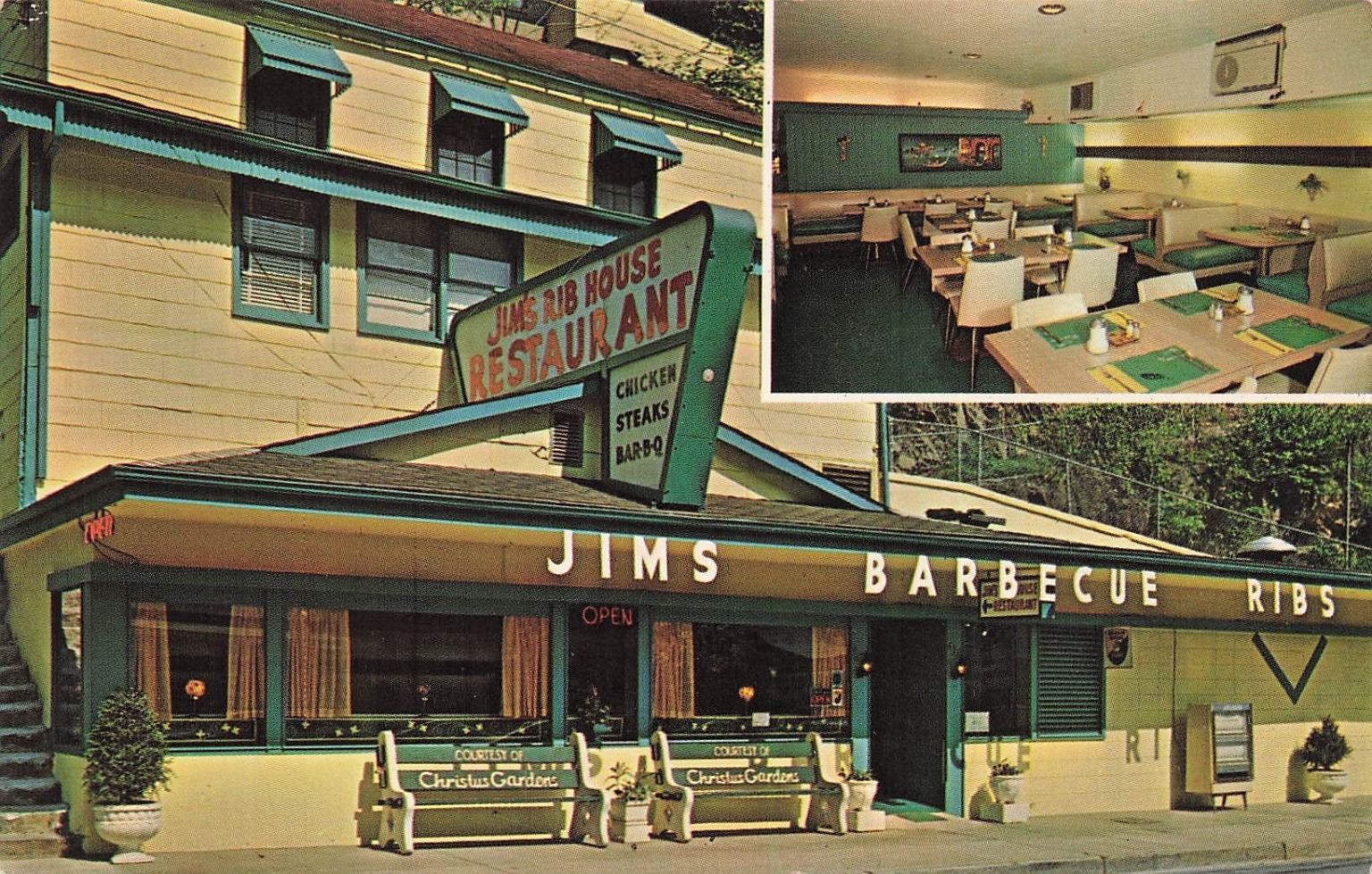 Vintage Jim's Rib House Restaurant Gatlinburg TN Smoky Mountains Postcard Vintage Jim's Rib House Restaurant Gatlinburg TN Smoky Mountains Postcard