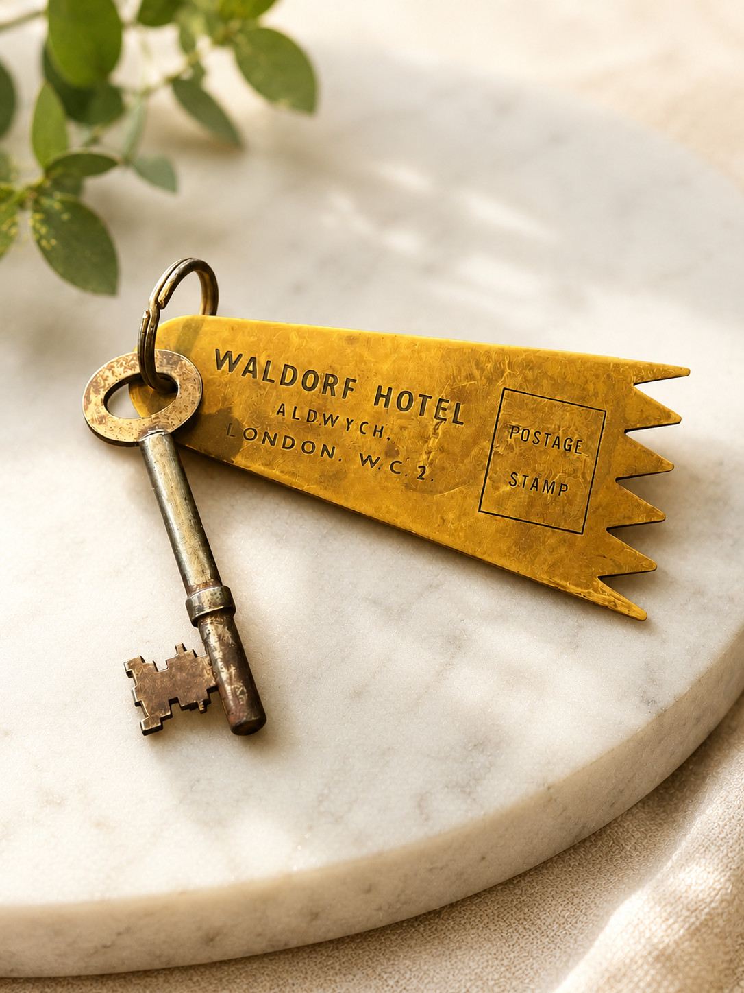 *PRICE REDUCED* ANTIQUE WALDORF HOTEL LONDON SKELETON KEY WITH FOB RARE *PRICE REDUCED* ANTIQUE WALDORF HOTEL LONDON SKELETON KEY WITH FOB RARE