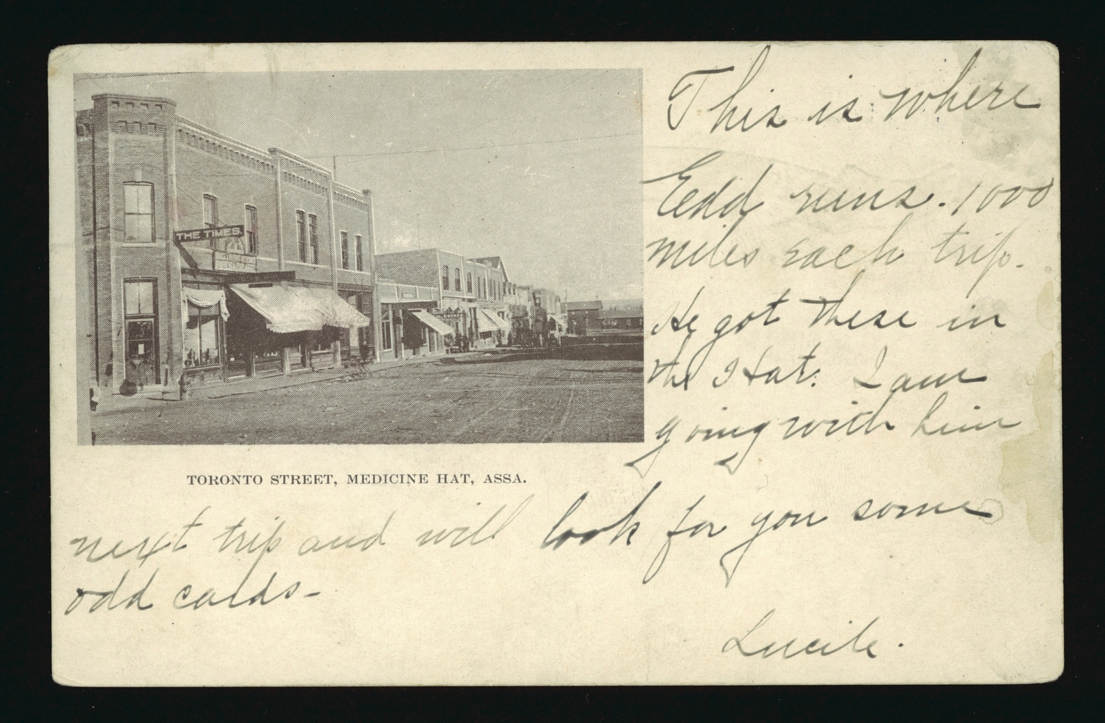 Toronto Street Medicine Hat Assa Looking east down Toronto Street- Old Photo