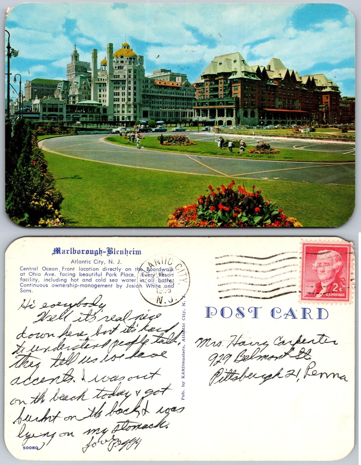 Marlborough Blenheim Atlantic City NJ Postcard