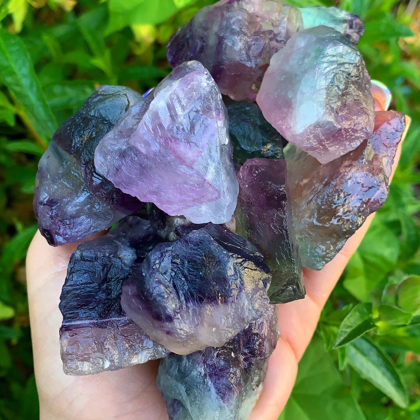Raw Rough Rainbow Fluorite Chunks Healing Crystal Mineral Rocks Specimens 1PCS