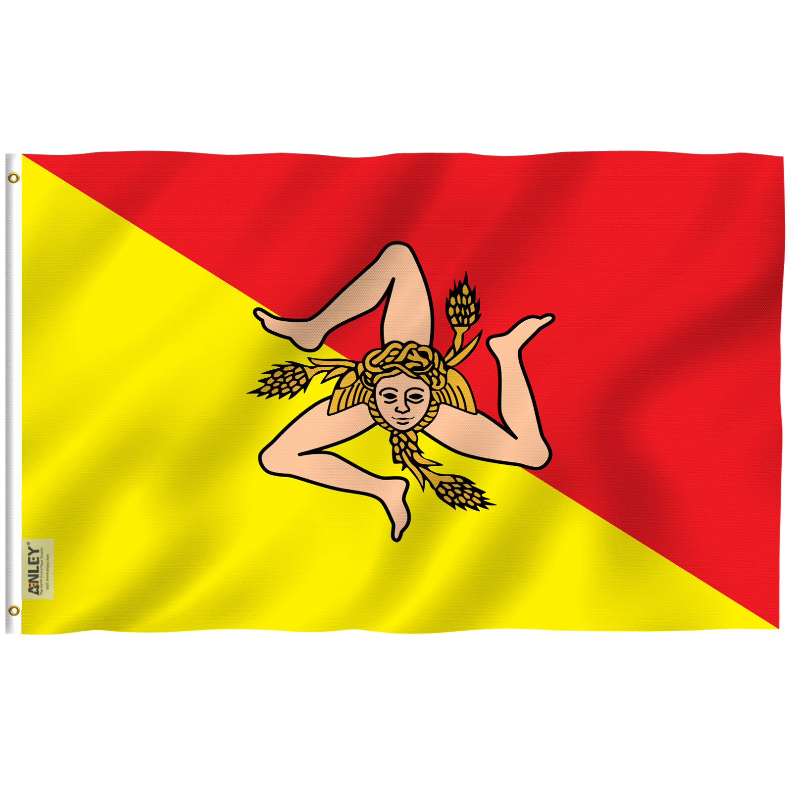 ANLEY Fly Breeze 3x5 Foot Sicily Flag - Italy Sicilian Flags Polyester ANLEY Fly Breeze 3x5 Foot Sicily Flag - Italy Sicilian Flags Polyester