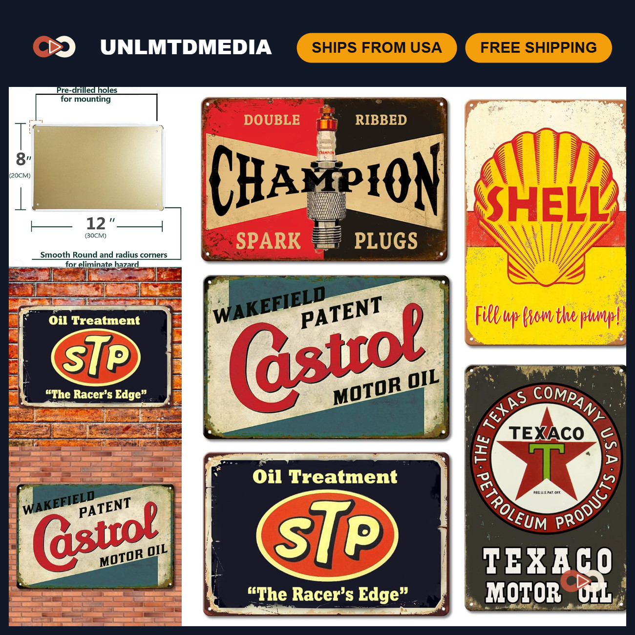 Retro Vintage Metal Tin Signs - Garage Wall Decor, Old Car Shop Posters, Man Cav Retro Vintage Metal Tin Signs - Garage Wall Decor, Old Car Shop Posters, Man Cav
