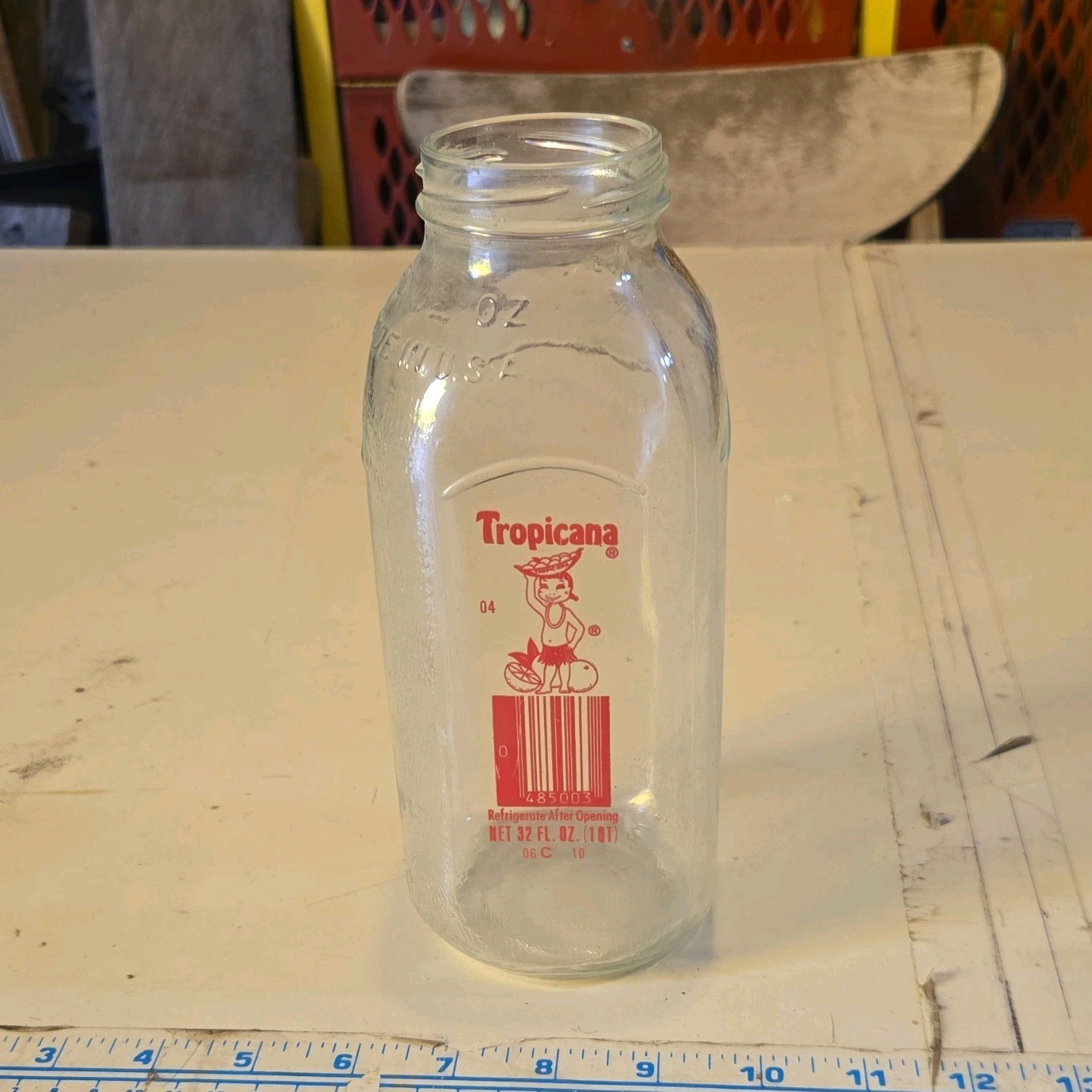 Vintage Tropicana Clear Glass Juice Bottle 32 fl oz (1 Qt) Made in USA