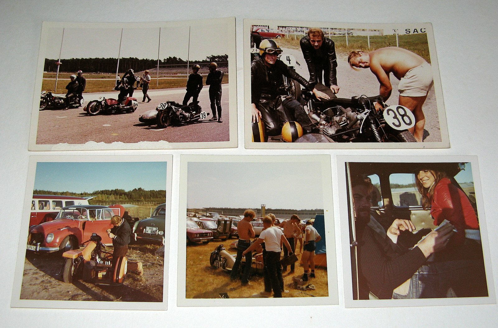 SIDECAR MOTORCYCLE RACING ORIGINAL 1969 & 1971 PHOTOS HOCKENHEIM WEST GERMANY