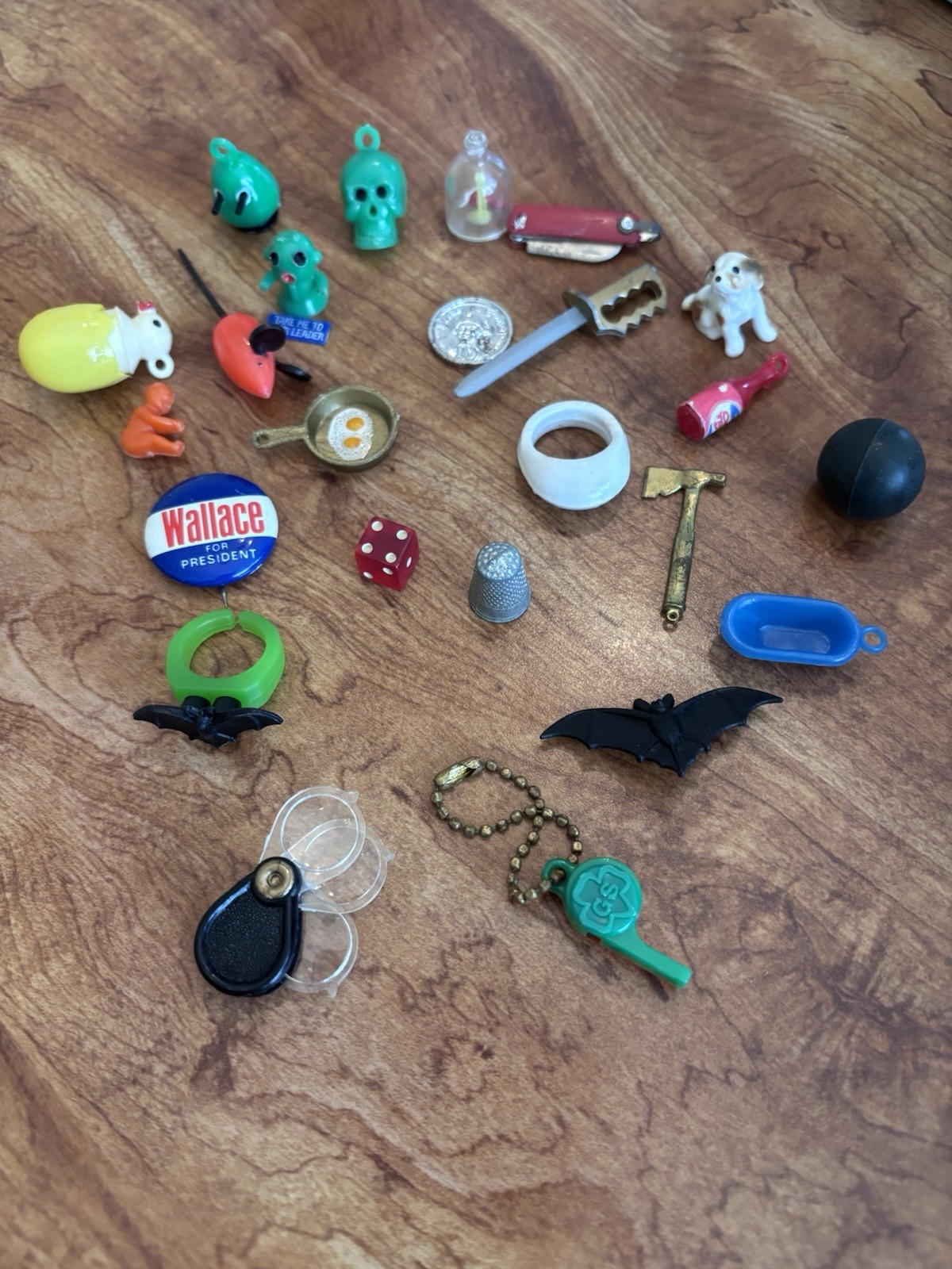Lot of 24 Vintage Vending Machine Charms Toys Prizes Cracker Jack Toys Asst.