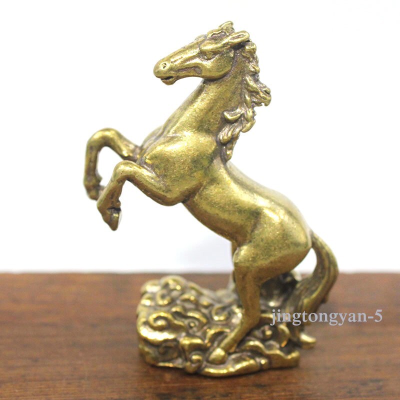 Brass Horse Figurine Statue House Office Table Decoration Animal Figurines