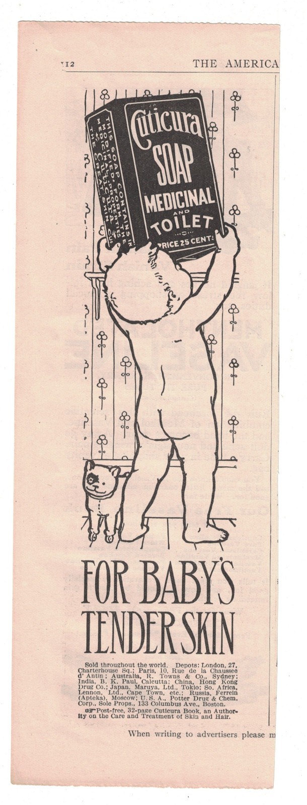 Magazine Ad - Cuticura Soap - Mentholated Vaseline  circa 1910