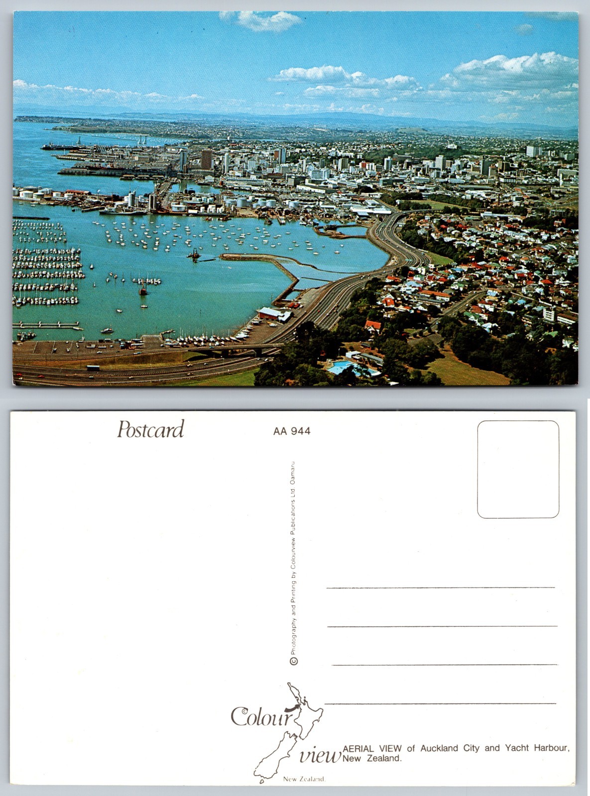 Continental Auckland New Zealand Harbour Postcard