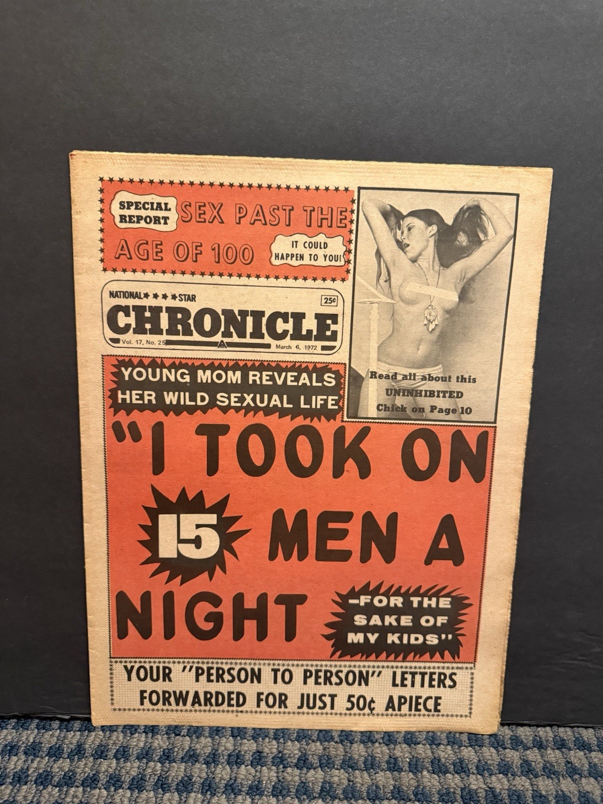 1972 National Star Chronicle Newspaper, Young Mom Wild Sex Life   (VRN10Q)