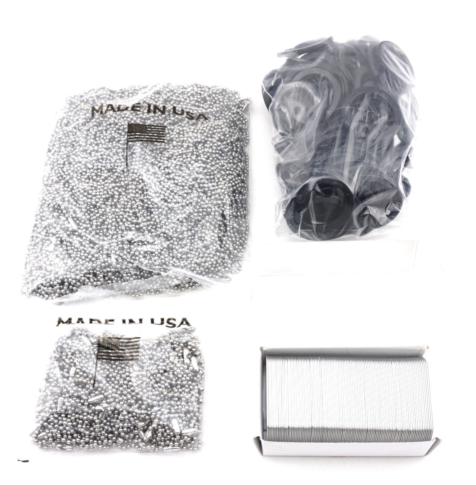 100 Stainless Steel Military Dog Tags +  27\