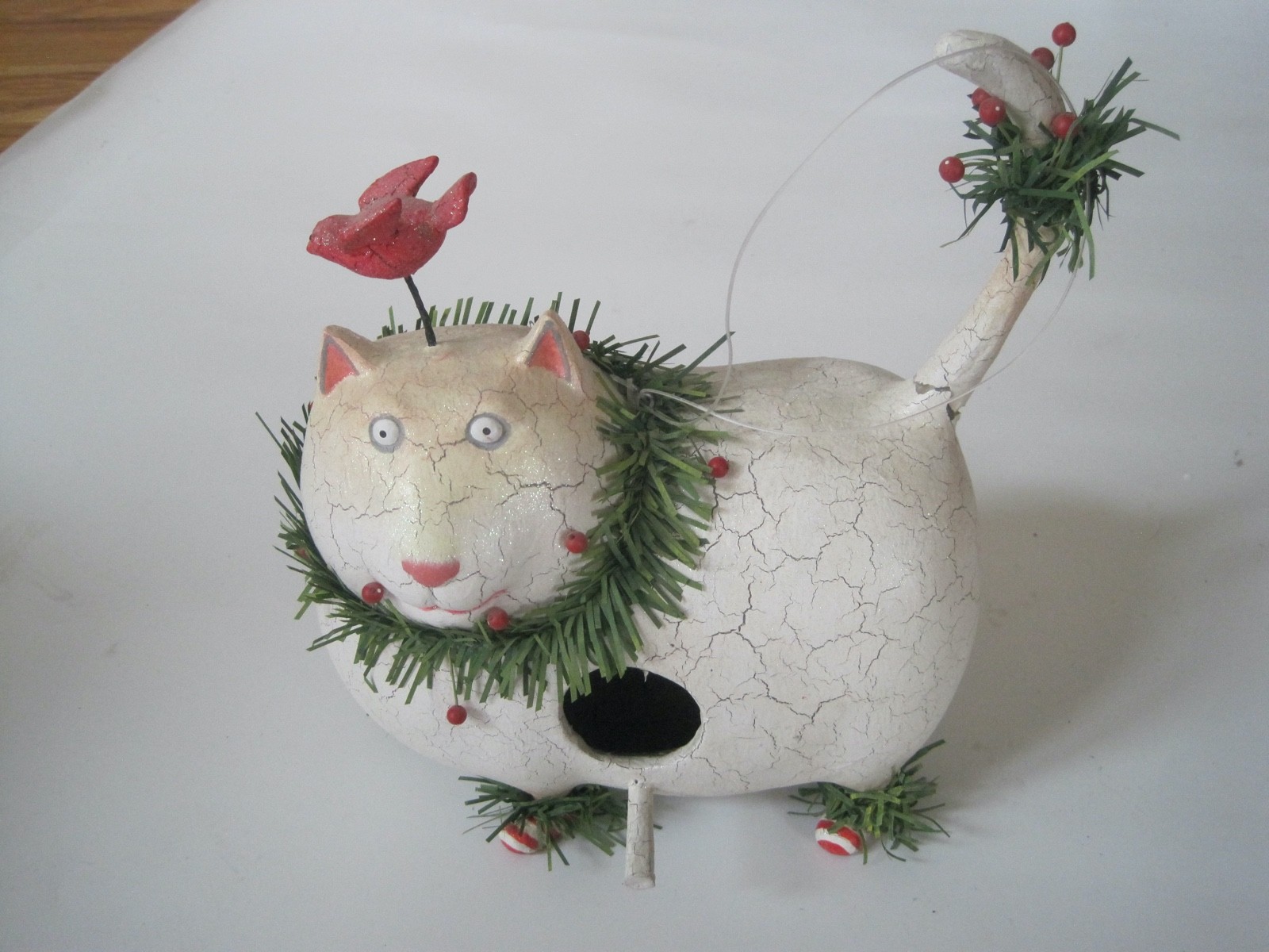 Patience Brewster Krinkles Cat Birdhouse Figurine RARE Large 11\