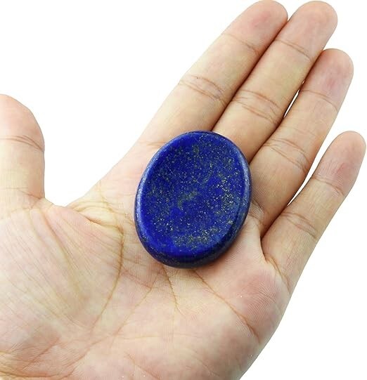 Lapis Lazuli Worry Stone Healing Crystal Palm Stone  Energy Gemstone Gift 1PC