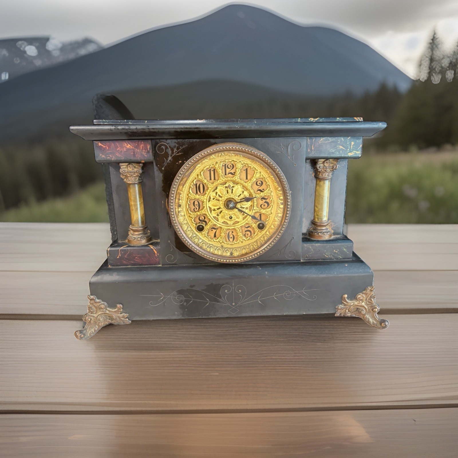 Antique Seth Thomas Adamantine Mantel Clock. For parts, repair Only Antique Seth Thomas Adamantine Mantel Clock. For parts, repair Only