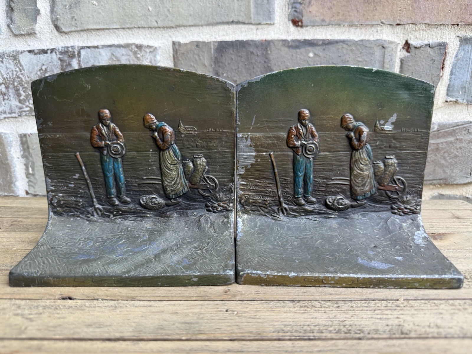 Vintage K & O Bookends 1925 ANGELUS Polychrome Bronze SET OF 2 Vintage K & O Bookends 1925 ANGELUS Polychrome Bronze SET OF 2