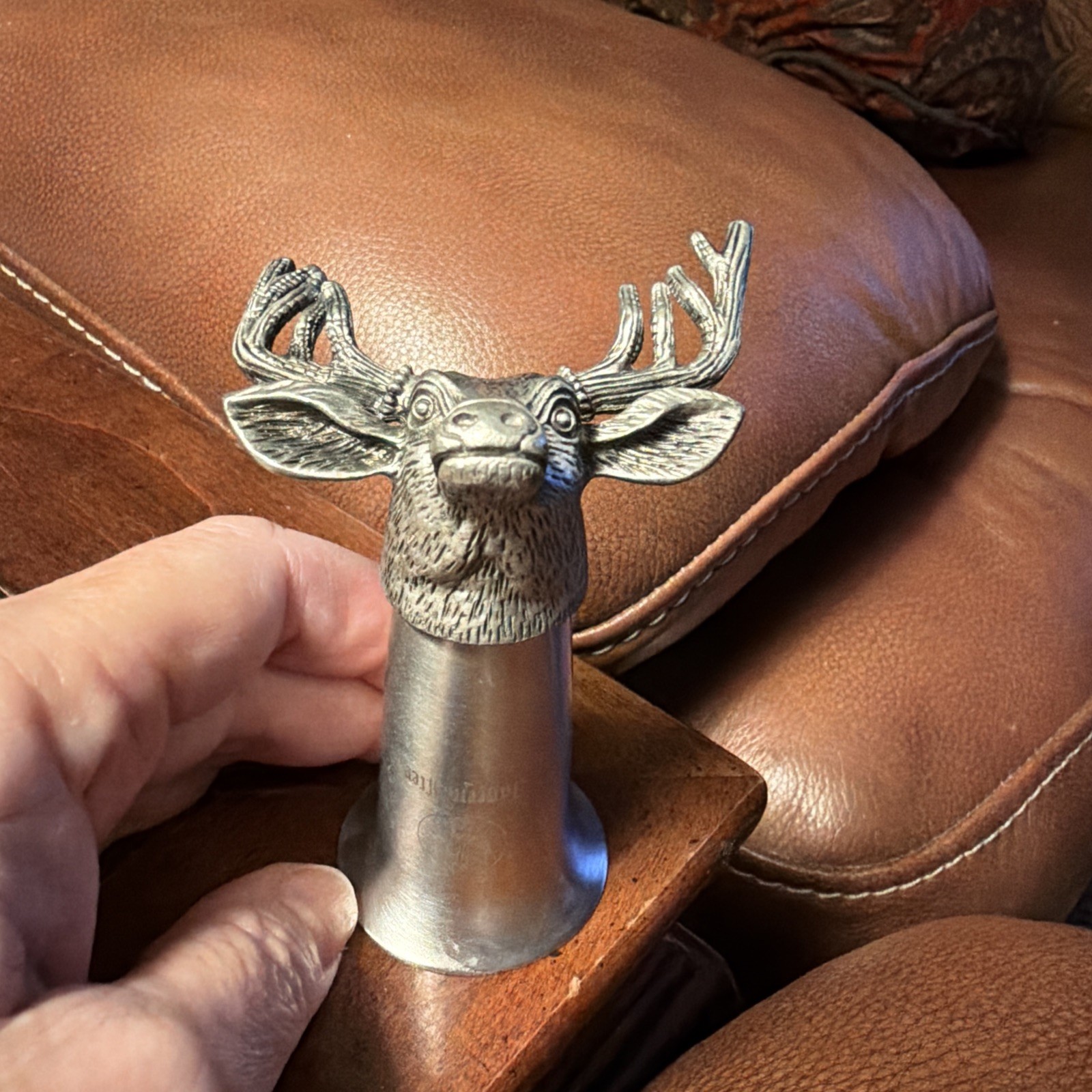 Vintage New/Old Stock Jagermeister Pewter DeerHead ShotGlass-Excellent
