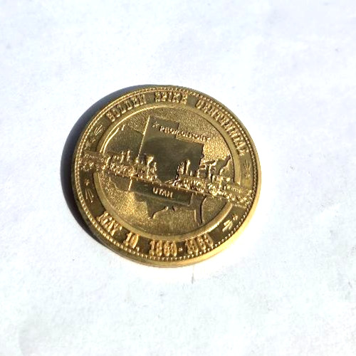 Vintage 1969 Golden Spike Commemorative Coin. Union/Central Pacific RR Meeting.