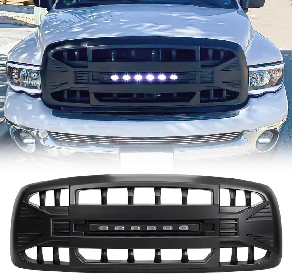 Front Grille Compatible with 2002-2005 Dodge Ram 1500, 2003-2005 Ram 2500/3500, Front Grille Compatible with 2002-2005 Dodge Ram 1500, 2003-2005 Ram 2500/3500,